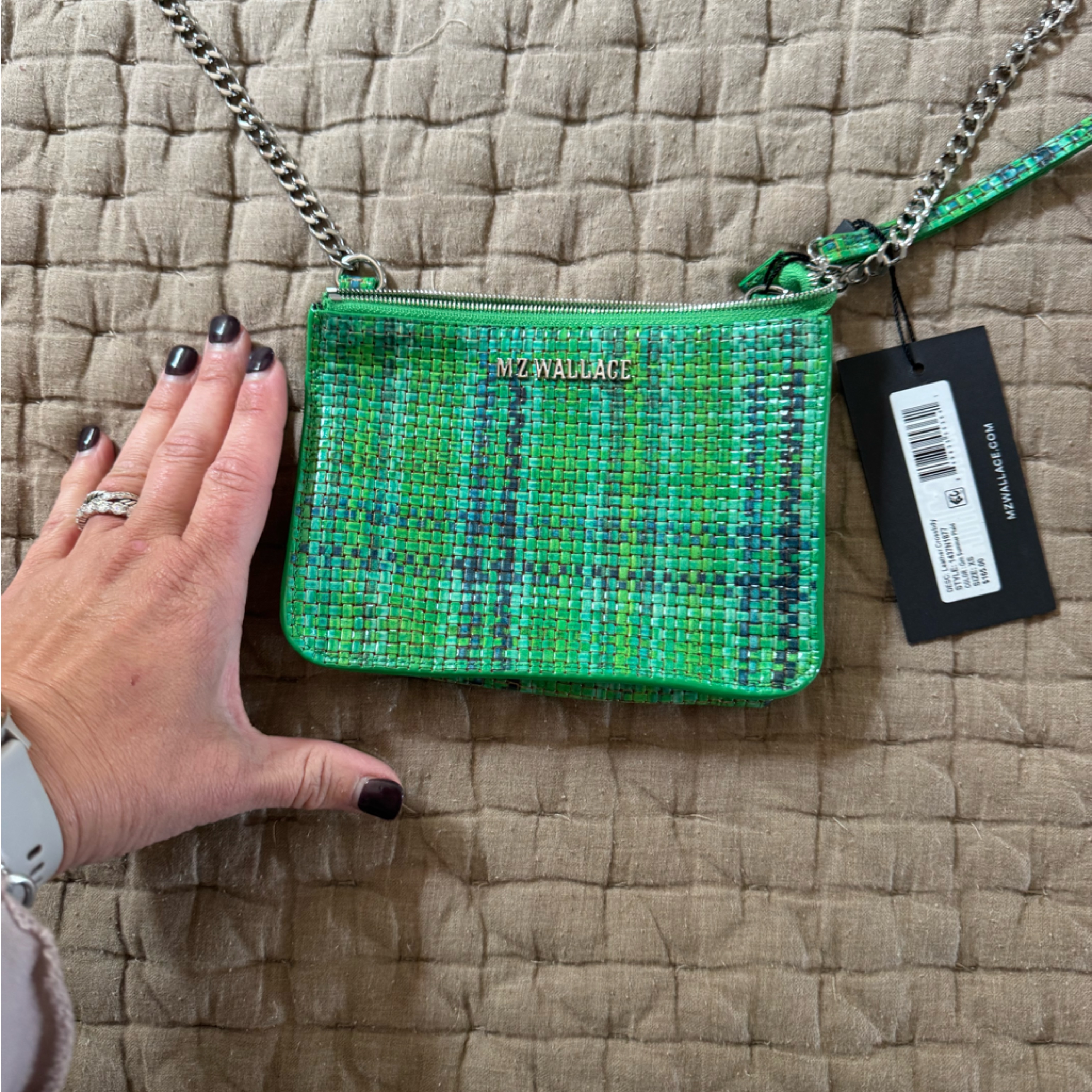 Mz Wallace Green Plaid Crossbody